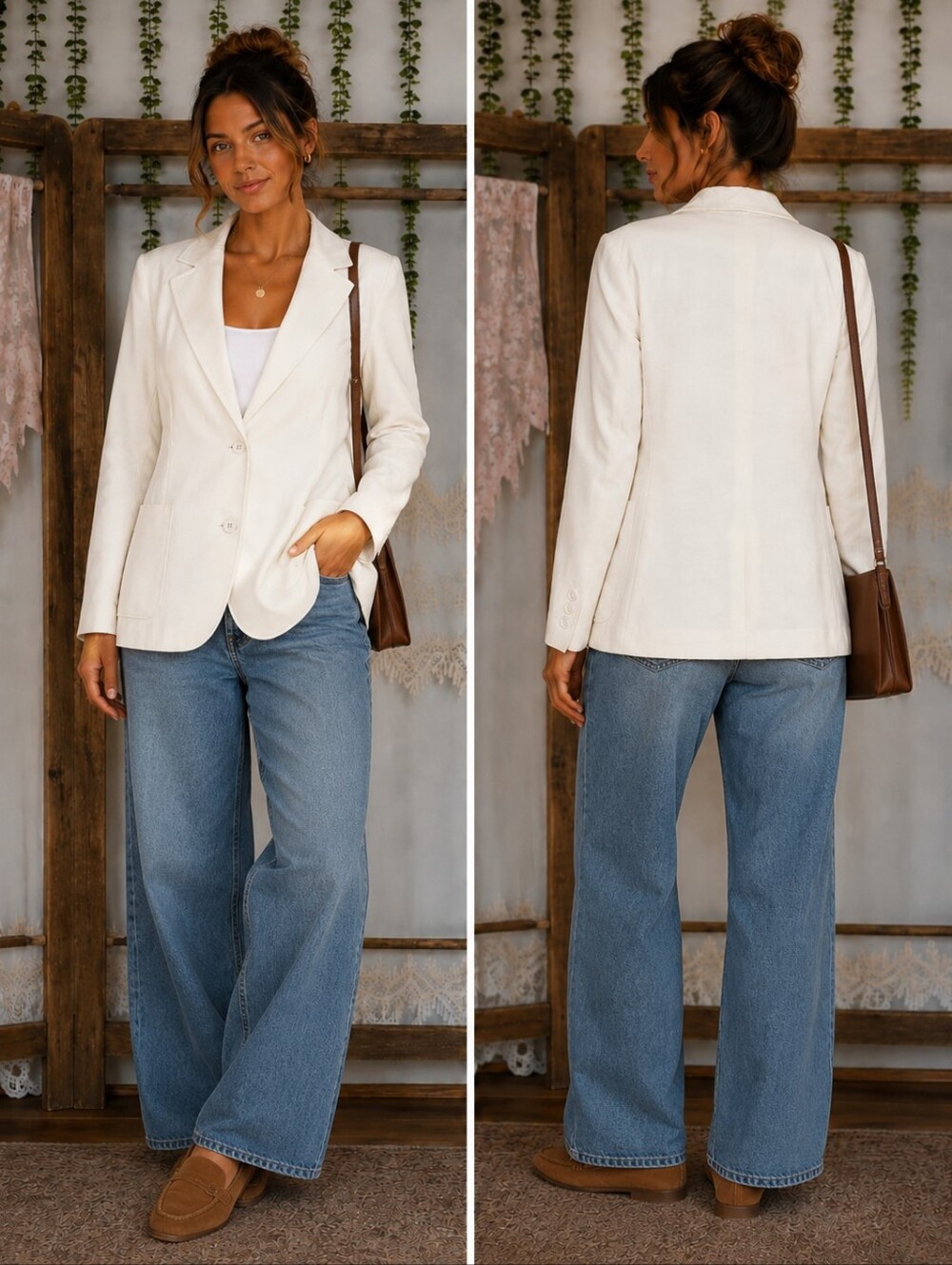 White Tailored Blazer Lightweight Classic Workwear Minimalist